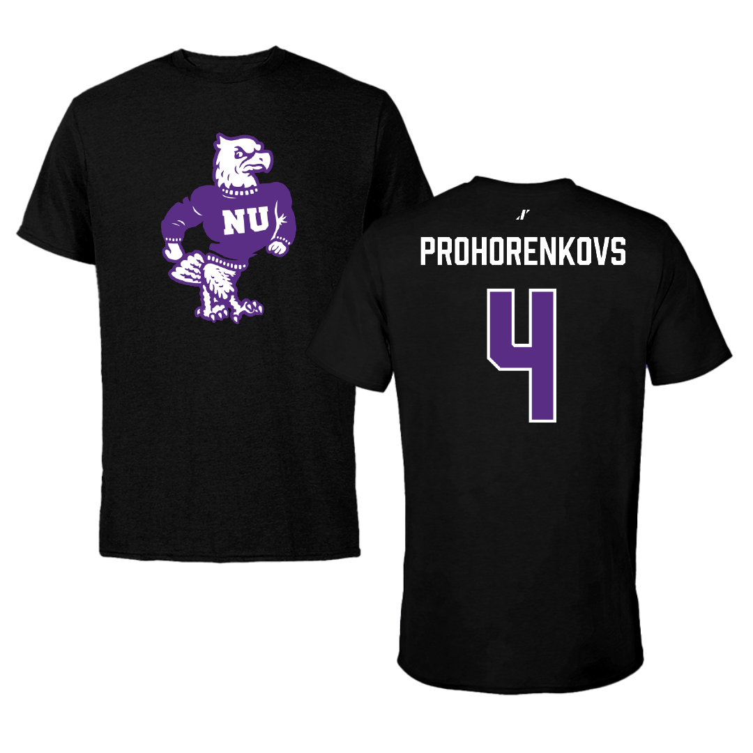 Niagara University Ice Hockey Black Performance Tee - #4 Glebs Prohorenkovs