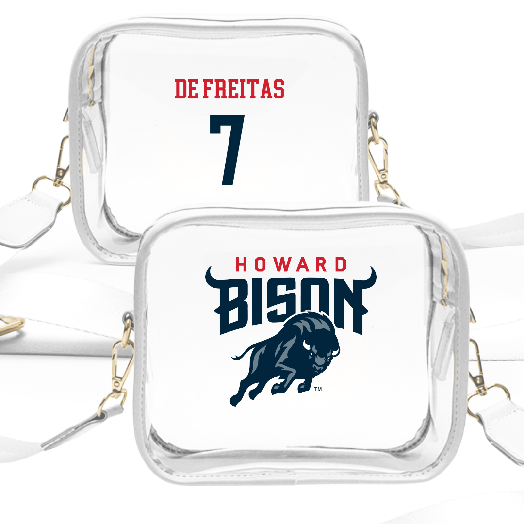 Howard University Soccer (W) White Clear Stadium Bag - #7 Jaileen De Freitas