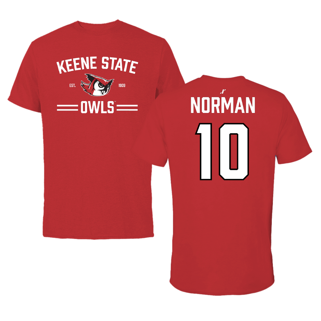 Keene State College Ice Hockey (W) Red General Tee - #10 Loreli Norman
