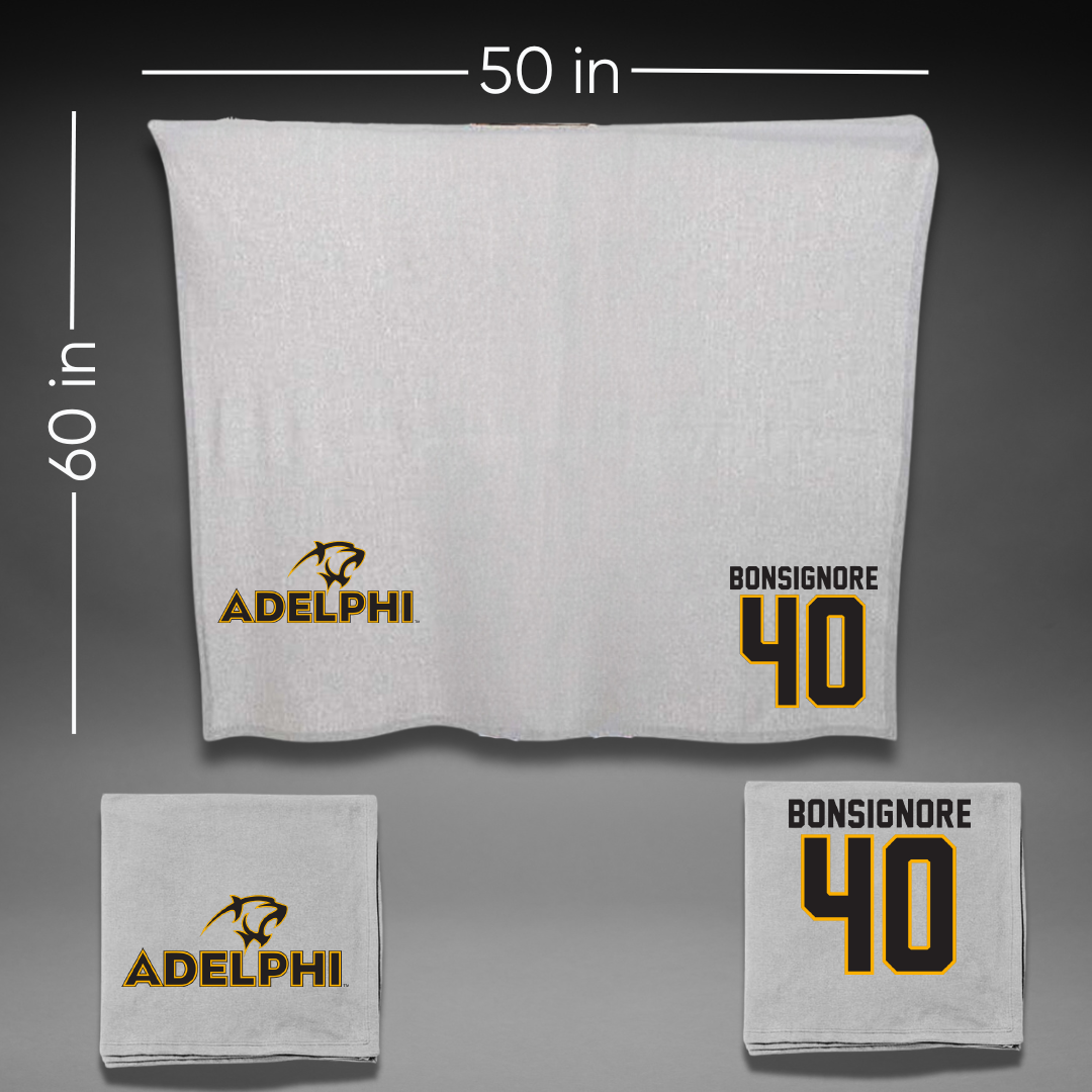 Adelphi University Baseball Gray Blanket - #40 Tyler Bonsignore