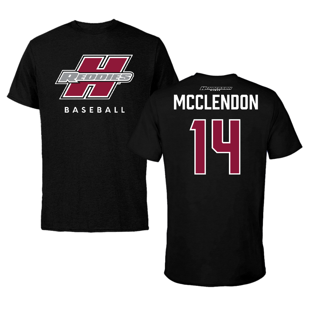 Henderson State University Baseball Black Tee - #14 Cole McClendon