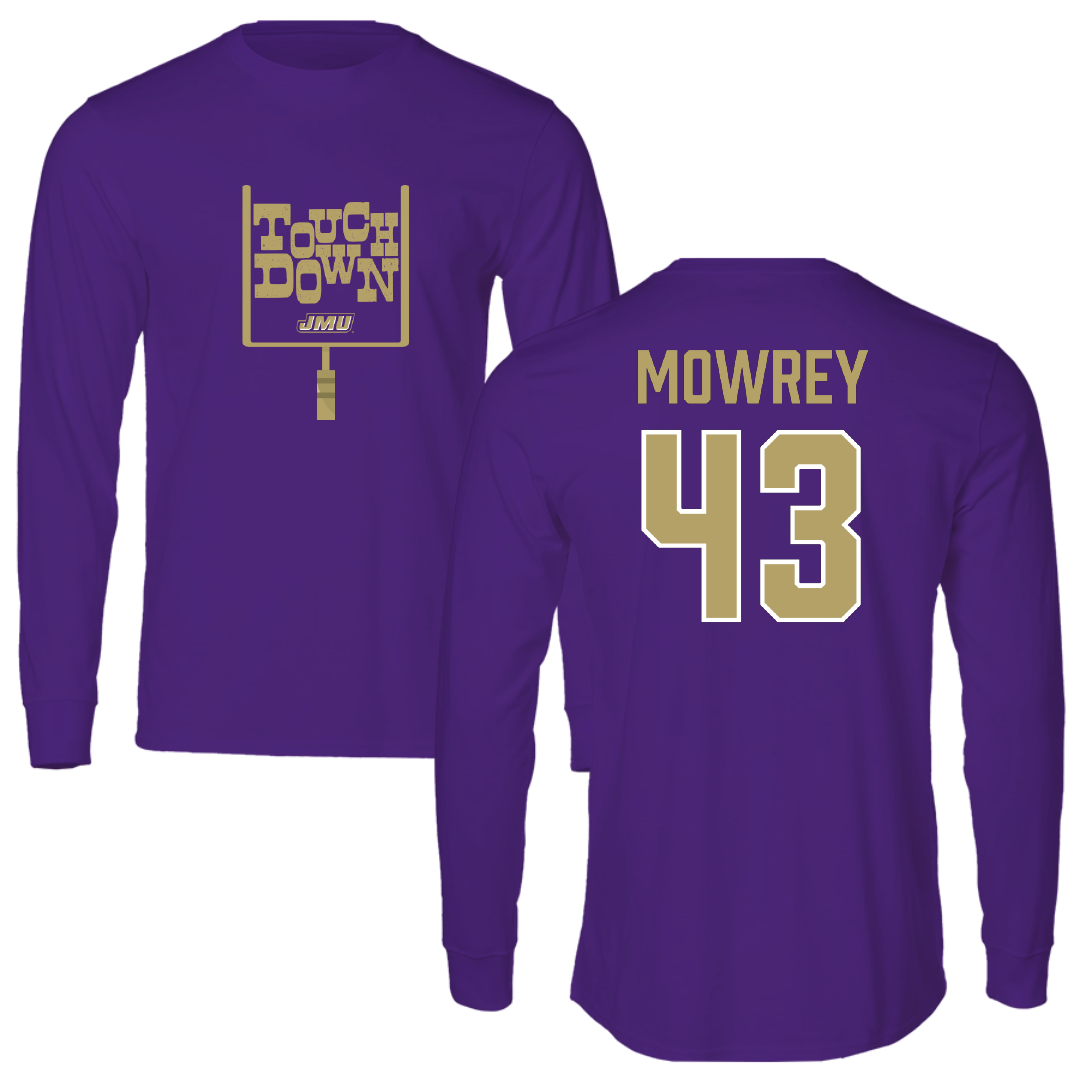 James Madison University Football Purple Touchdown Performance Long Sleeve - #43 Jack Mowrey