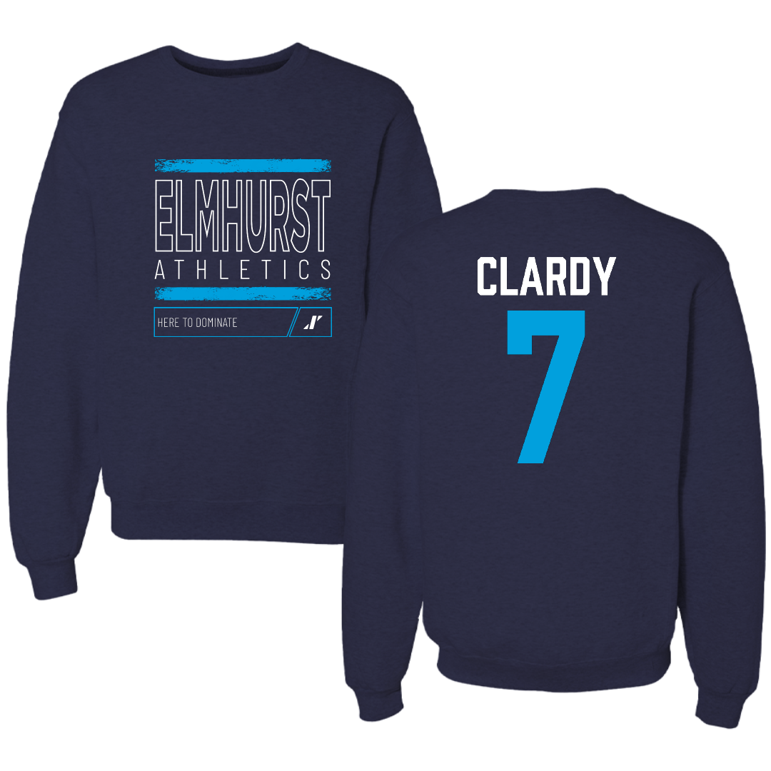Elmhurst University Volleyball Navy Dominate Crewneck - #7 Ashley Clardy