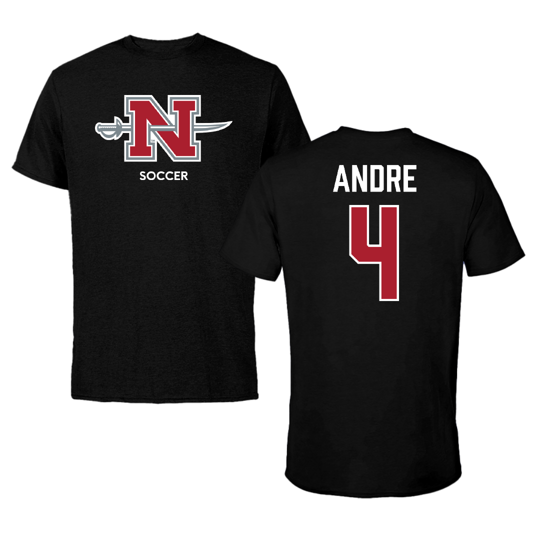 Nicholls State University Soccer (W) Black Mascot Performance Tee - #4 Lauren Andre