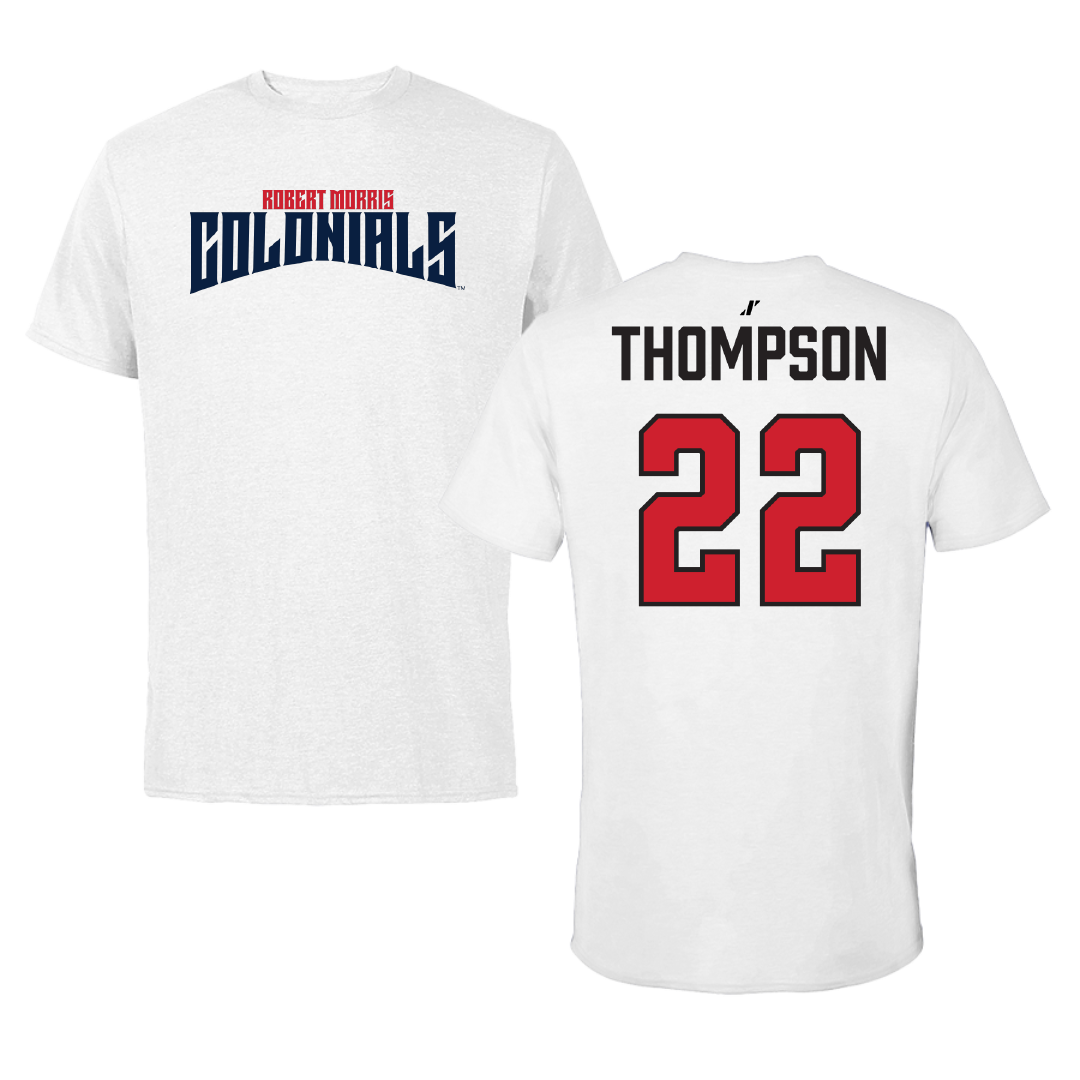 Robert Morris University Soccer (M) White Classic Tee - #22 Victor Thompson