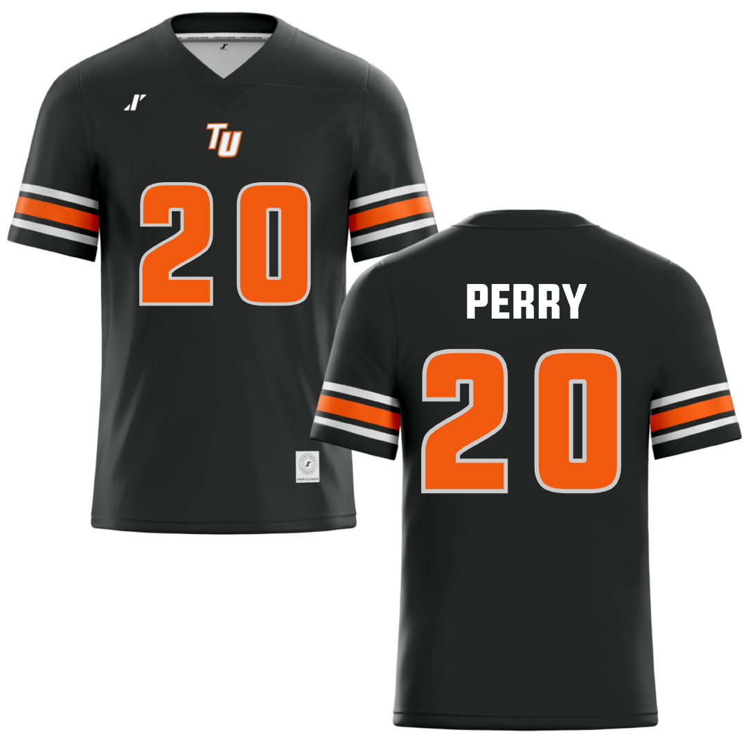 Tusculum University Black Football Jersey - #20 Ike Perry