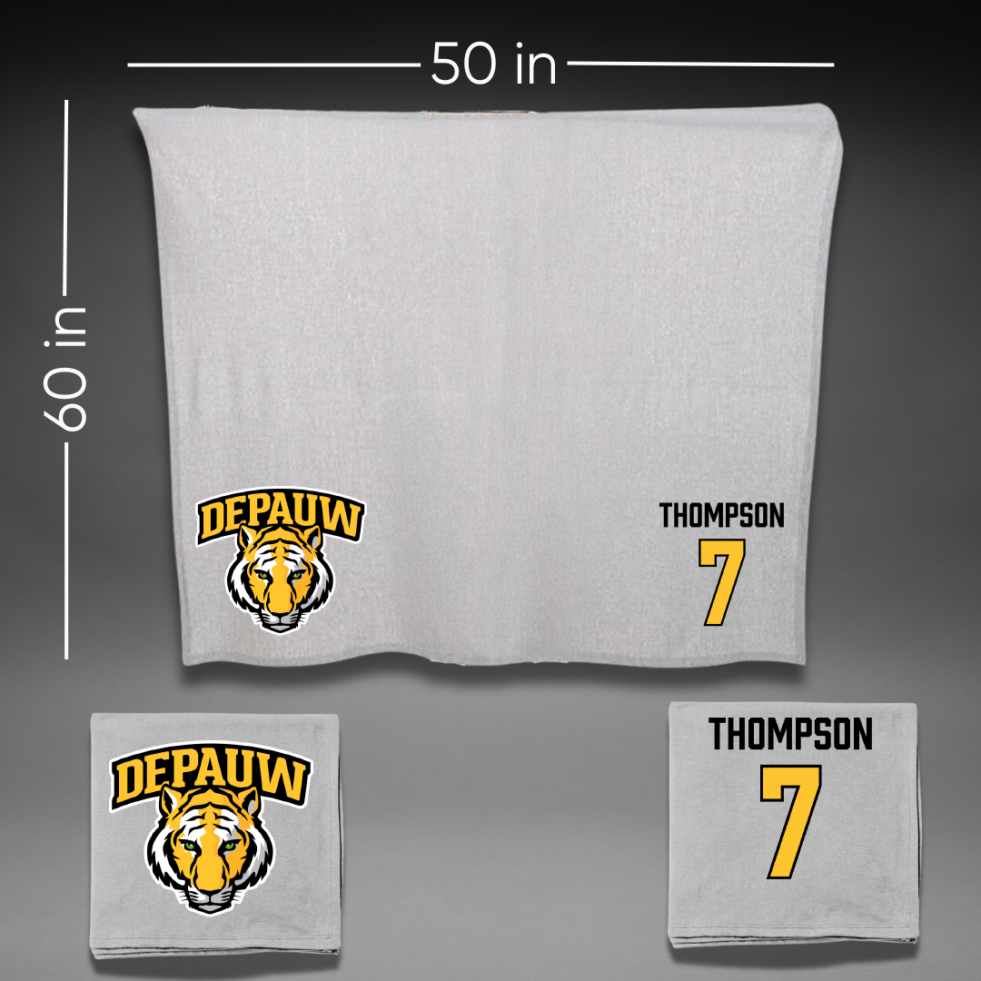 DePauw University Baseball Gray Blanket - #7 Luke Thompson