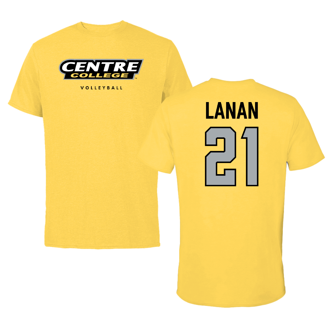 Centre College Volleyball (W) Yellow Colonel Tee - #21 Sami Lanan