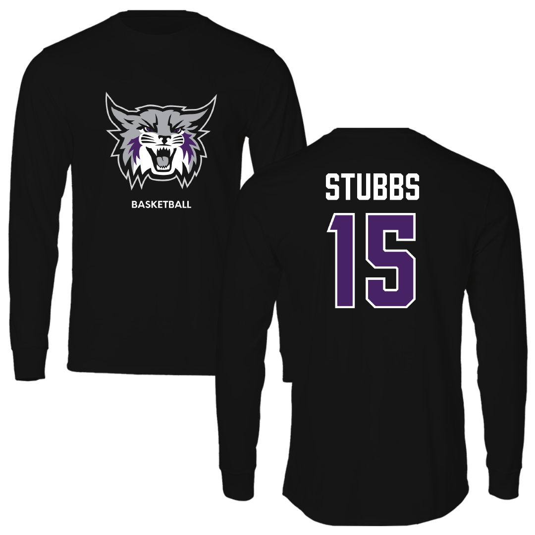 Weber State University Basketball (W) Black Performance Long Sleeve - #15 Japrix Stubbs