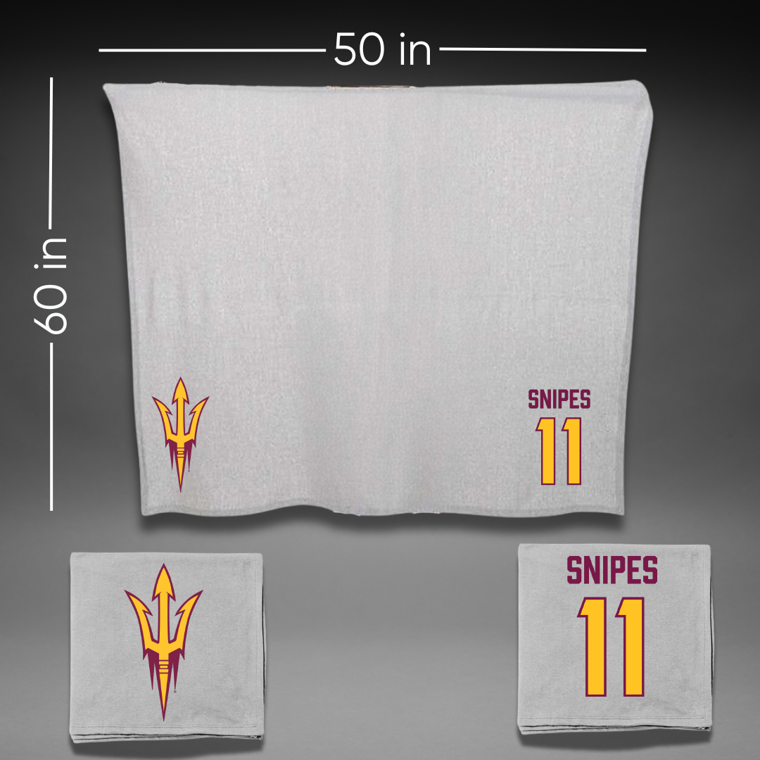 Arizona State University Beach Volleyball Gray Blanket - #11 Elsa Snipes