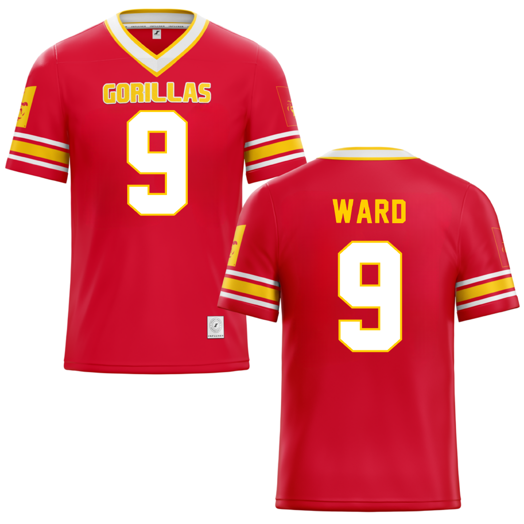 Pittsburg State University Red Football Jersey - #9 Spencer Ward