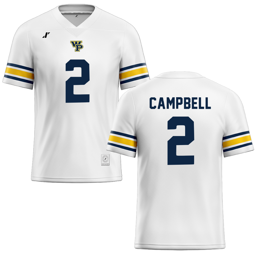 William Penn University White Football Jersey - #2 Omari Campbell