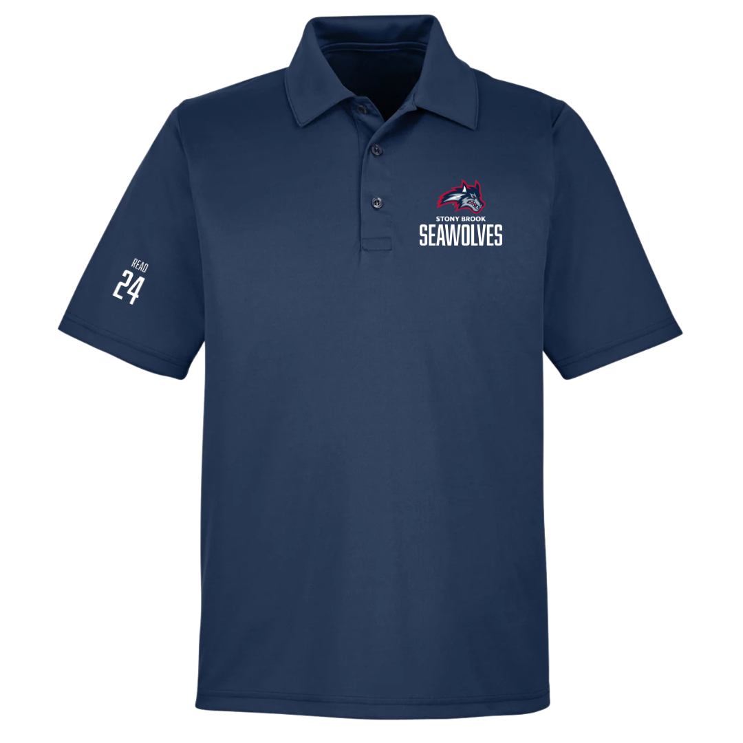 Stony Brook University Soccer (W) Navy Polo - #24 Marissa Read