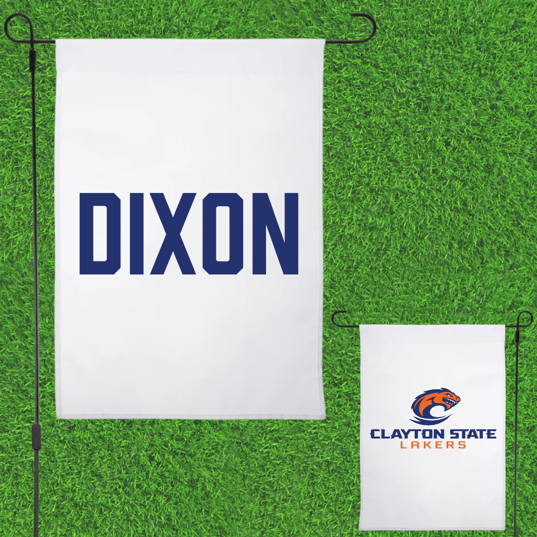 Clayton State University TF and XC White Garden Flag - Emanuel Dixon