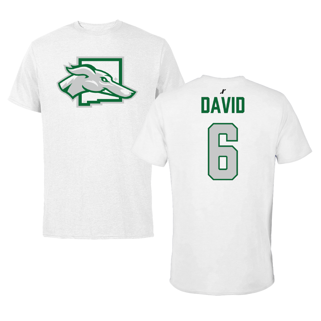 Eastern New Mexico University Volleyball White Performance Tee - #6 Jayla David