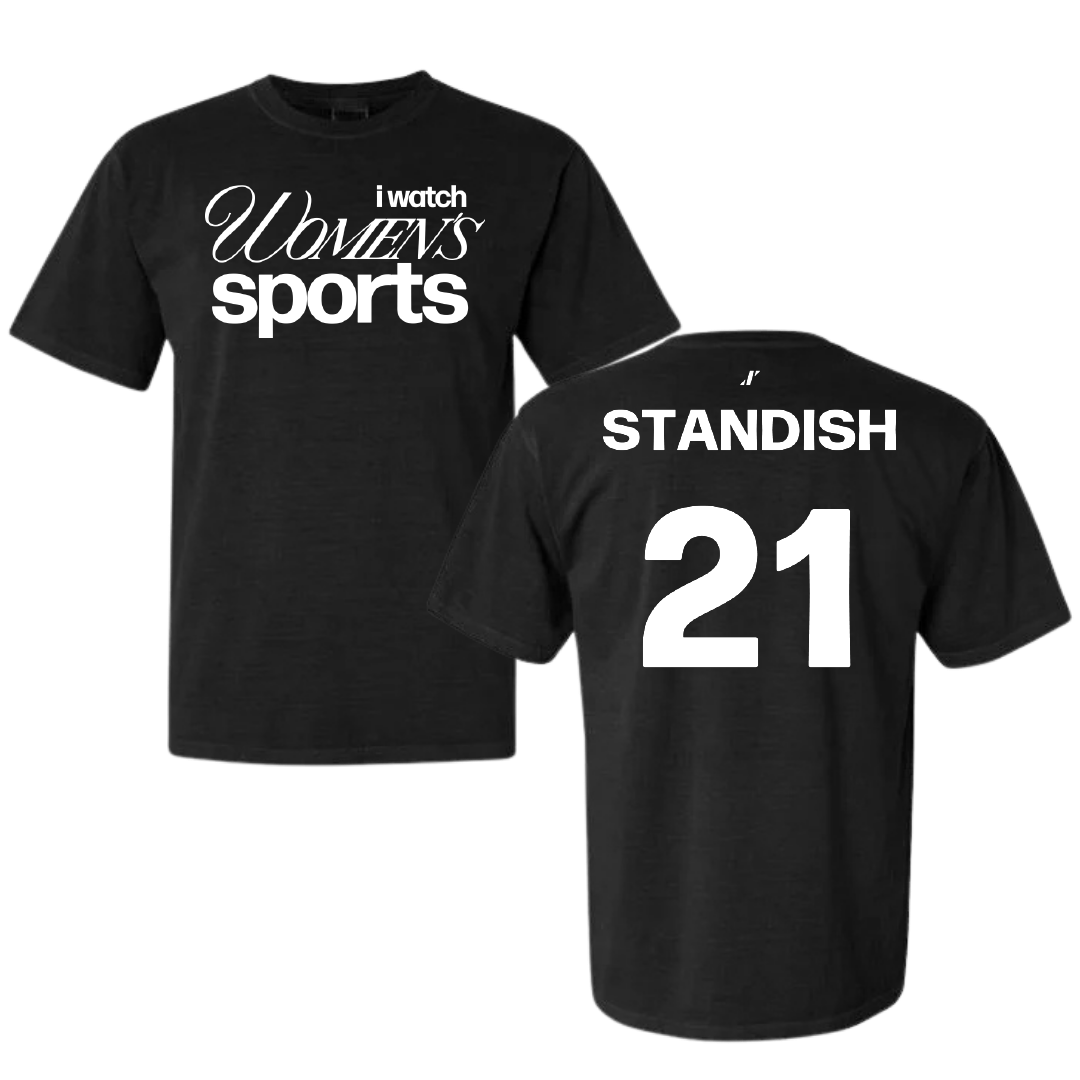 University of Utah Soccer Black WHM Comfort Colors Tee - #21 Kaela Standish