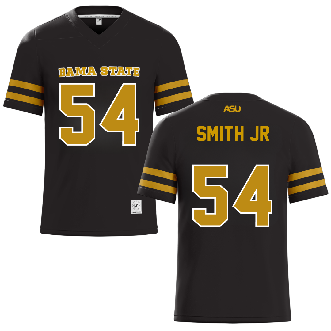 Alabama State University Black Football Jersey - #54 Patrick Smith Jr