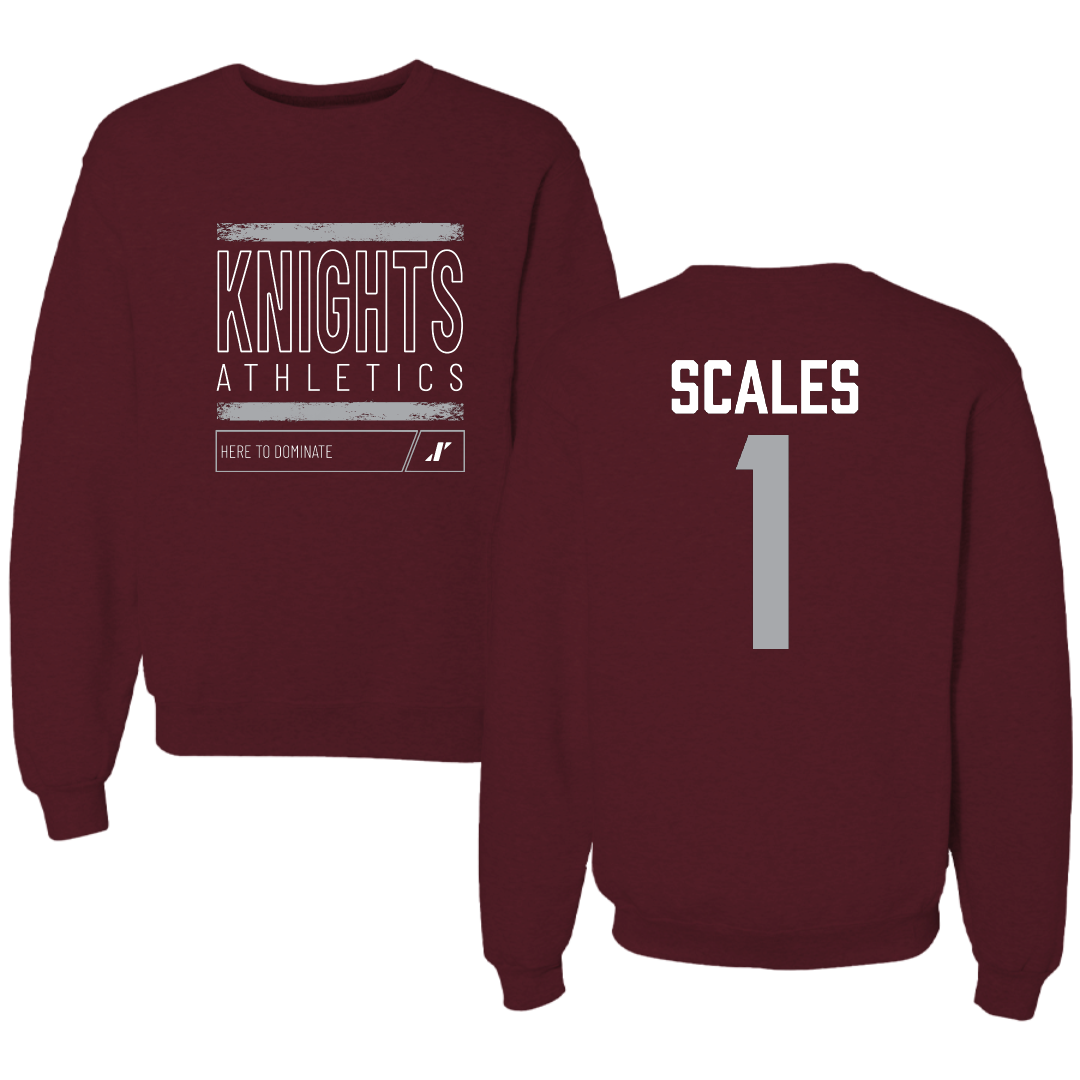 Bellarmine University Baseball Maroon Dominate Crewneck - #1 Luke Scales