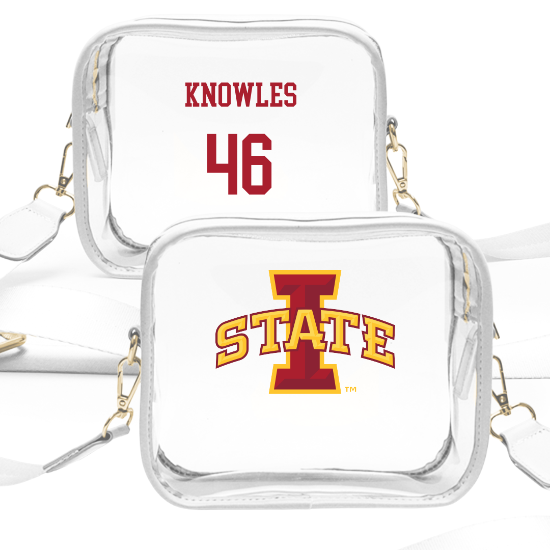 Iowa State University Softball White Clear Stadium Bag - #46 Maddie Knowles