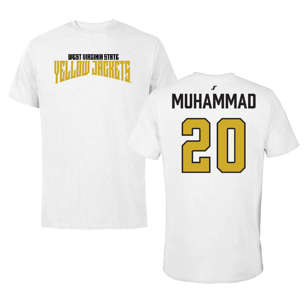 West Virginia State University Basketball (W) White Classic Performance Tee - #20 Dream Muhammad