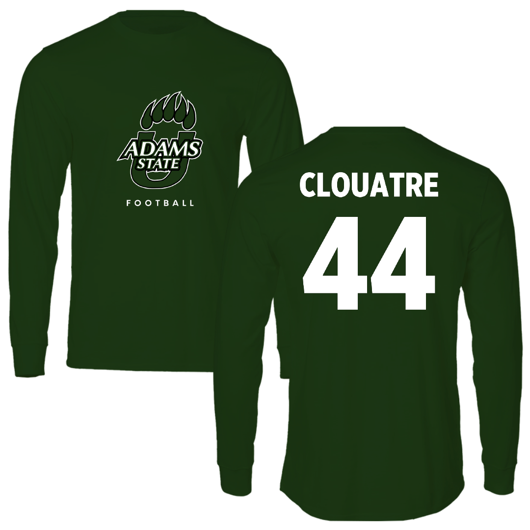 Adams State University Football Forest Green Performance Long Sleeve - #44 Anthony Clouatre