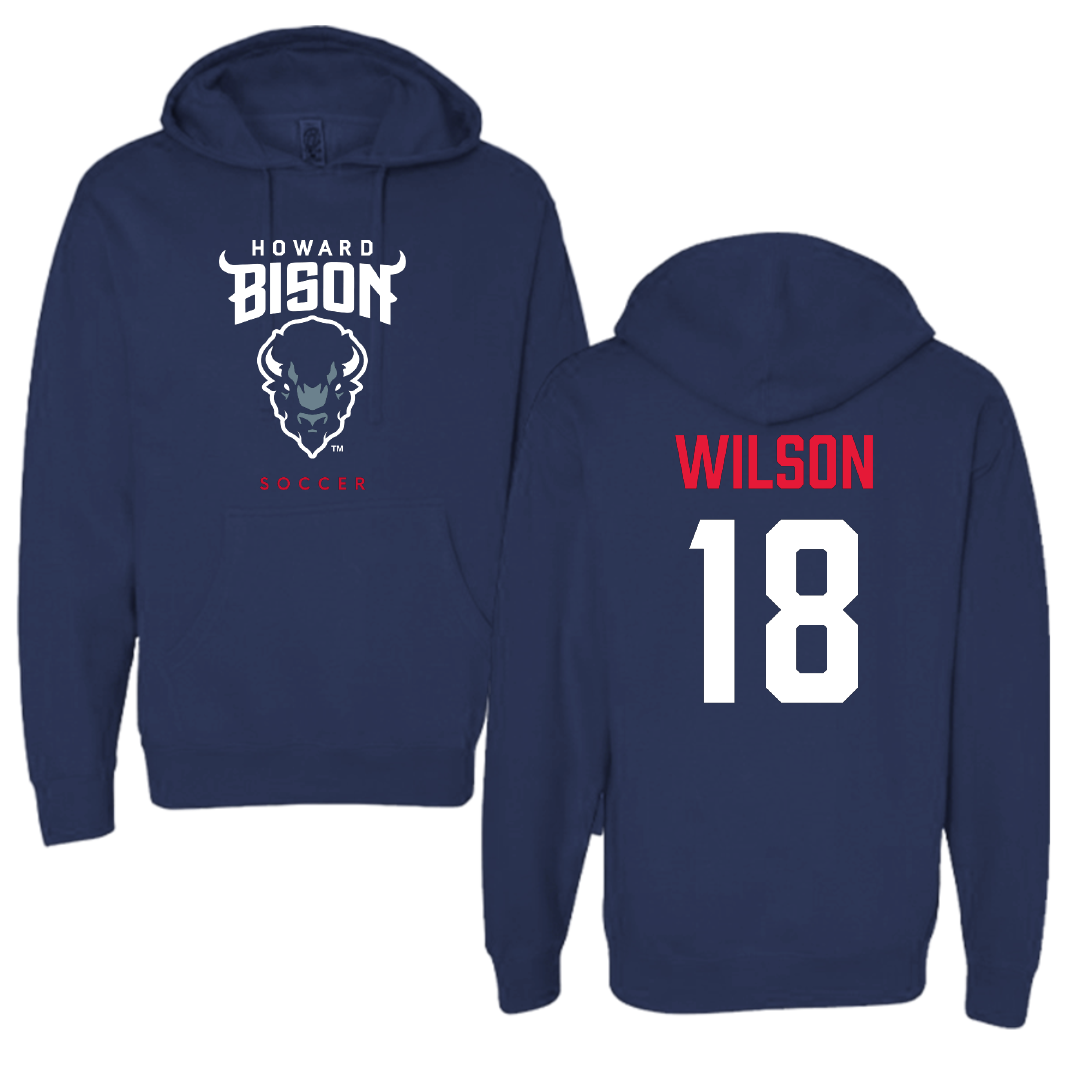 Howard University Soccer (M) Navy Hoodie - #18 Stephon Wilson