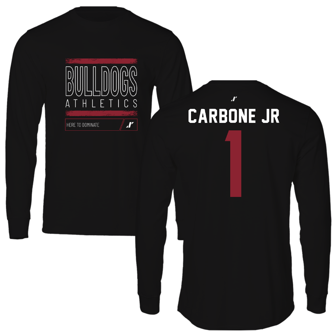 Dean College Lacrosse Black Dominate Long Sleeve - #1 Chris Carbone Jr