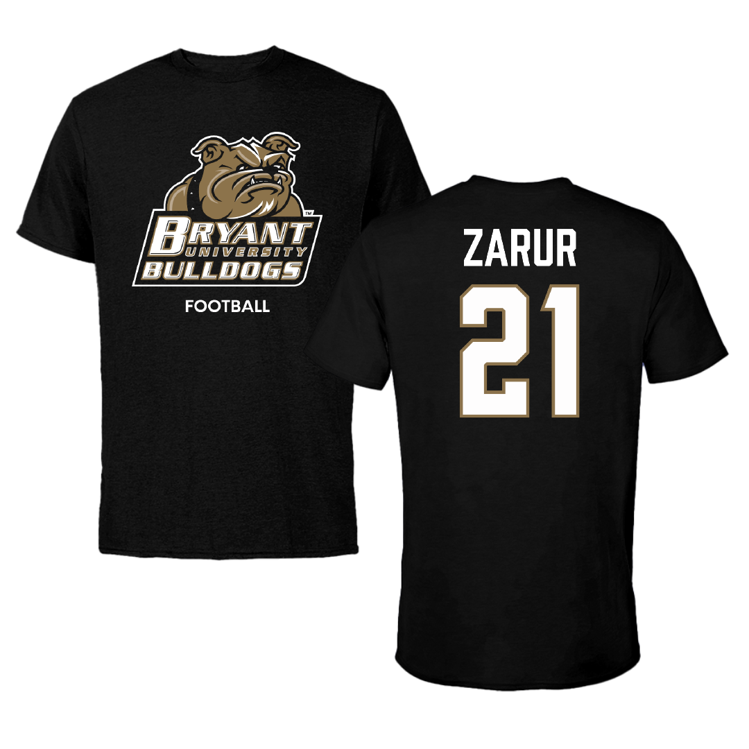 Bryant University Football Black Performance Tee - #21 Antonio Zarur