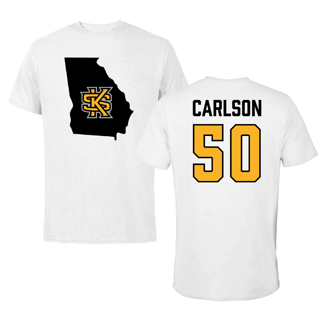 Kennesaw State University Lacrosse (W) White State Tee - #50 Laura Carlson