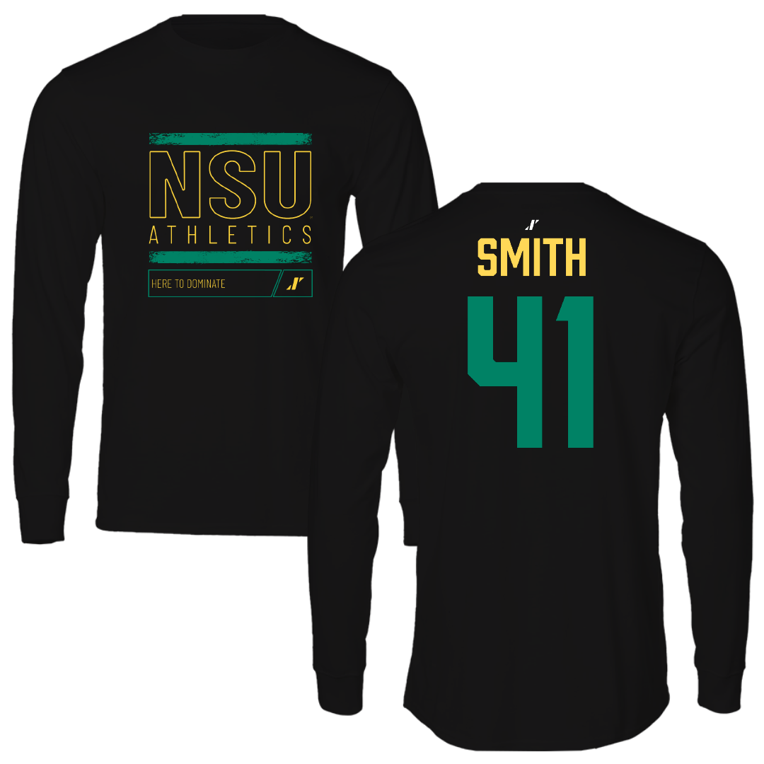 Norfolk State University Football Black Dominate Performance Long Sleeve - #41 Jayden Smith