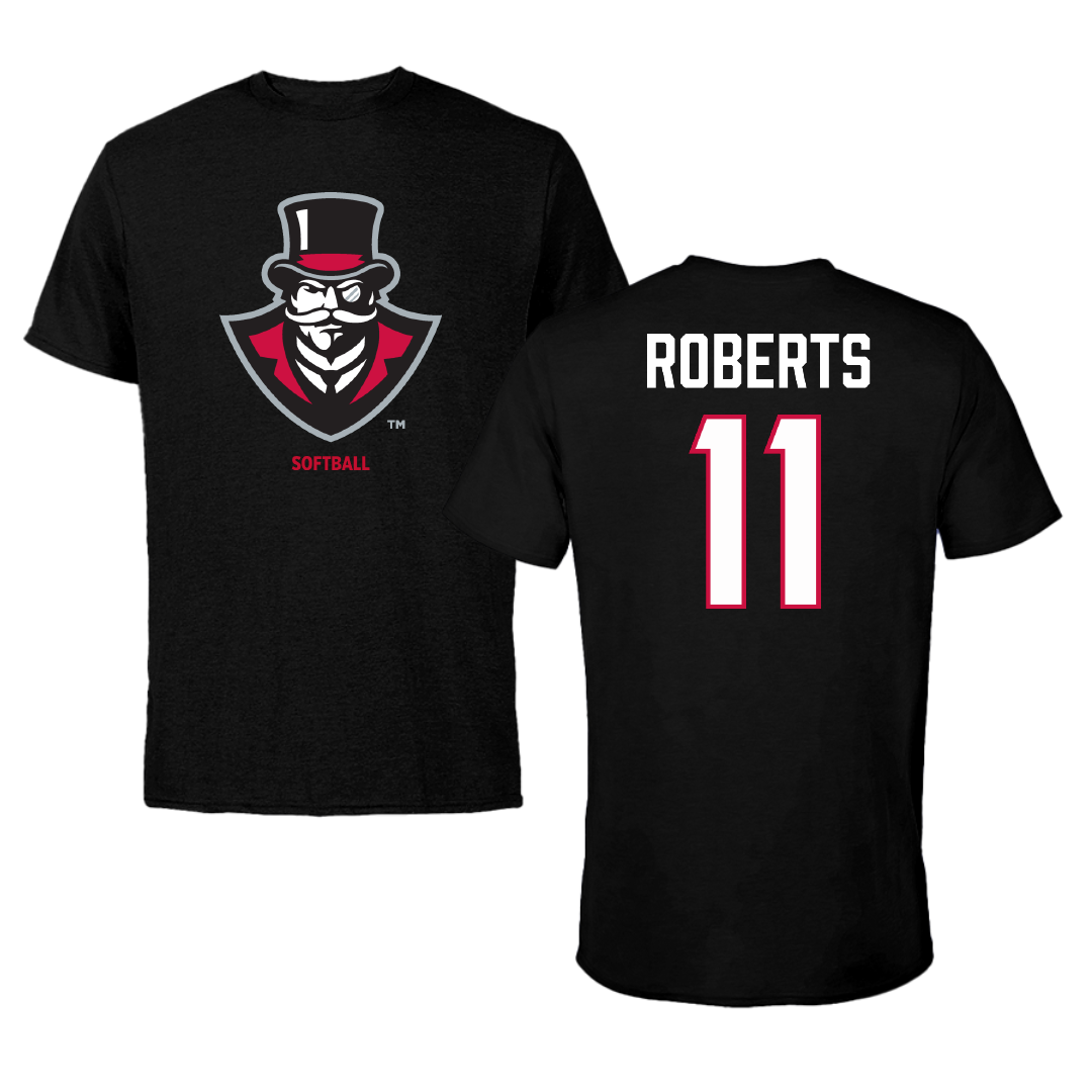 Austin Peay State University Softball Black Tee - #11 Macee Roberts