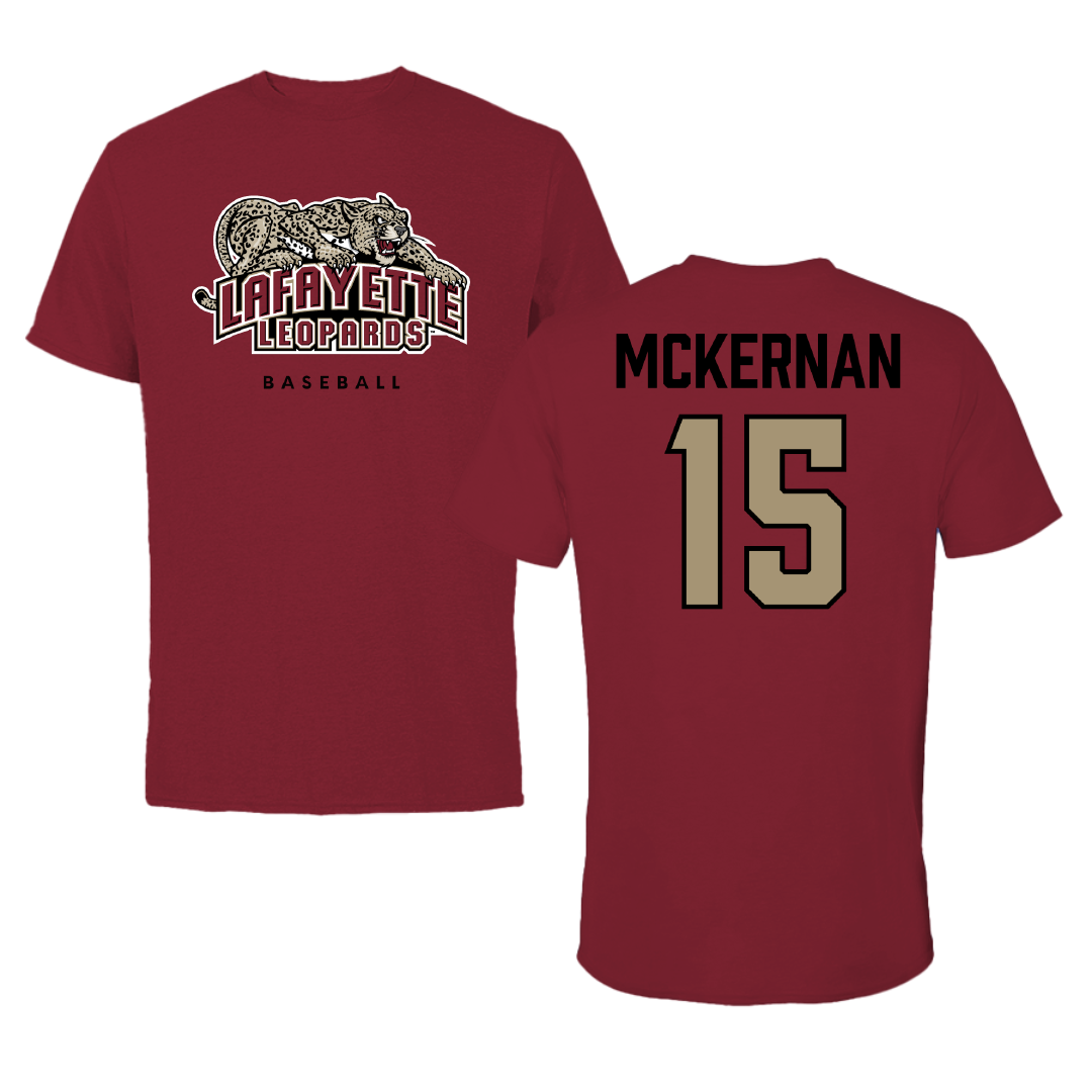 Lafayette College Baseball Cardinal Performance Tee - #15 Kyle McKernan