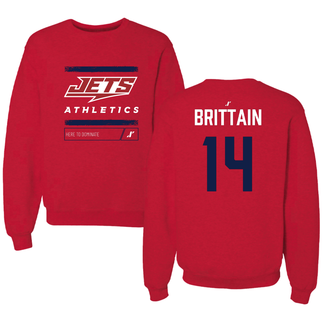 Newman University Baseball Red Dominate Crewneck - #14 Rayne Brittain