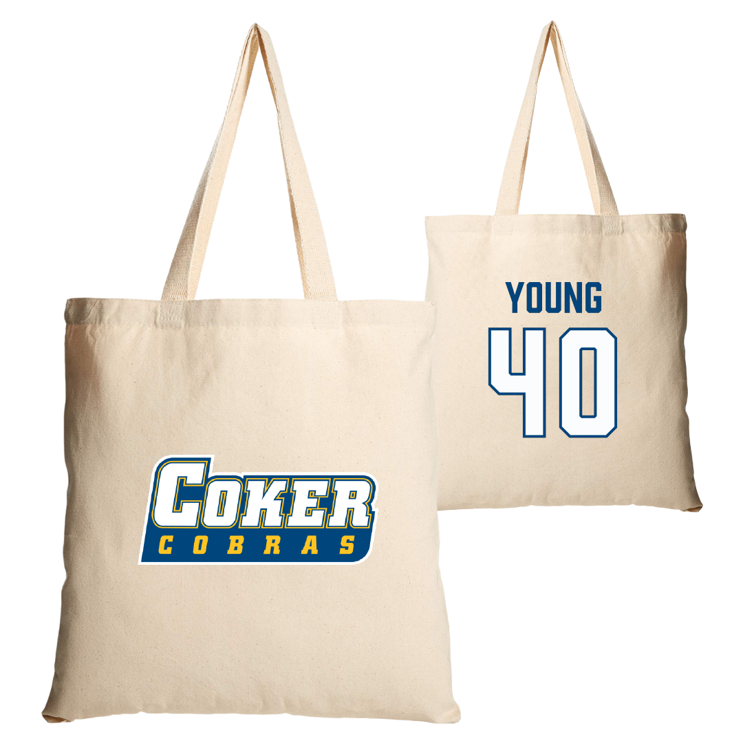Coker University Basketball Tan Canvas Tote Bag - #40 Lynda Young