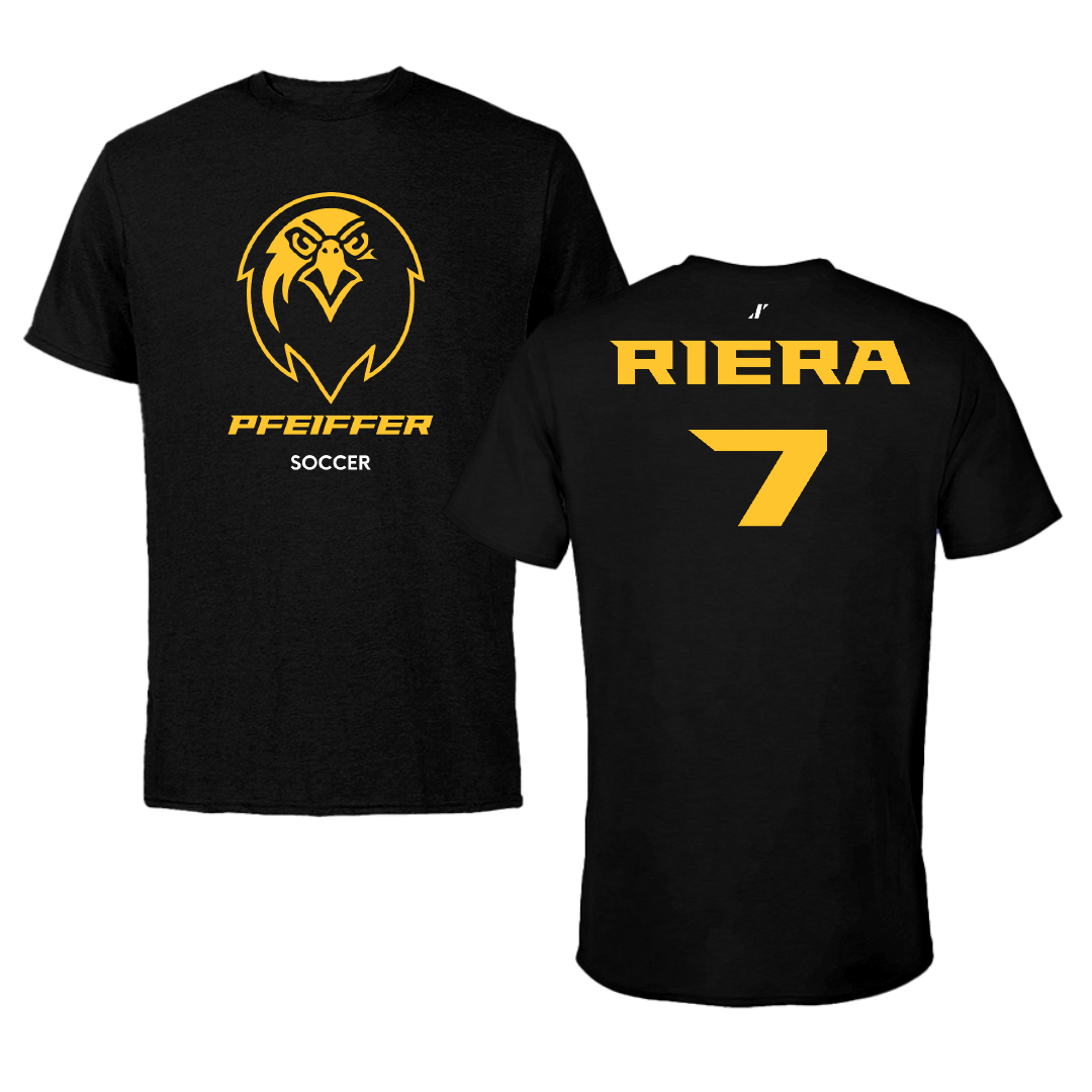 Pfeiffer University Soccer (W) Black Performance Tee - #7 Yailine Riera