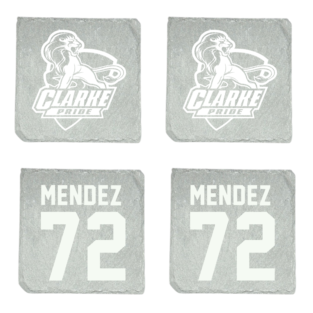 Clarke University Baseball Stone Coaster (4 Pack)  - #72 Daniel Mendez