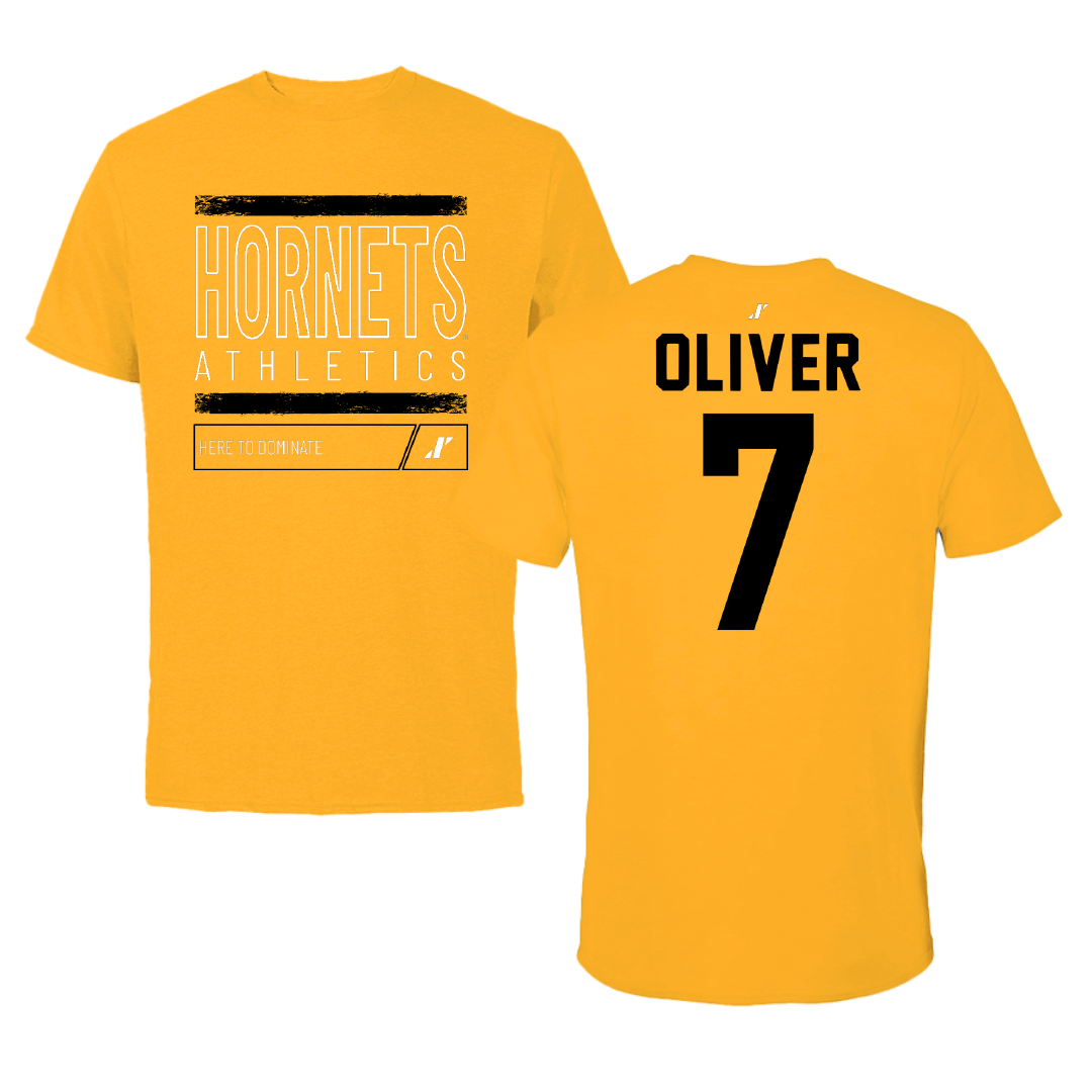 Alabama State University Flag Football Gold Dominate Tee - #7 Janiyah Oliver