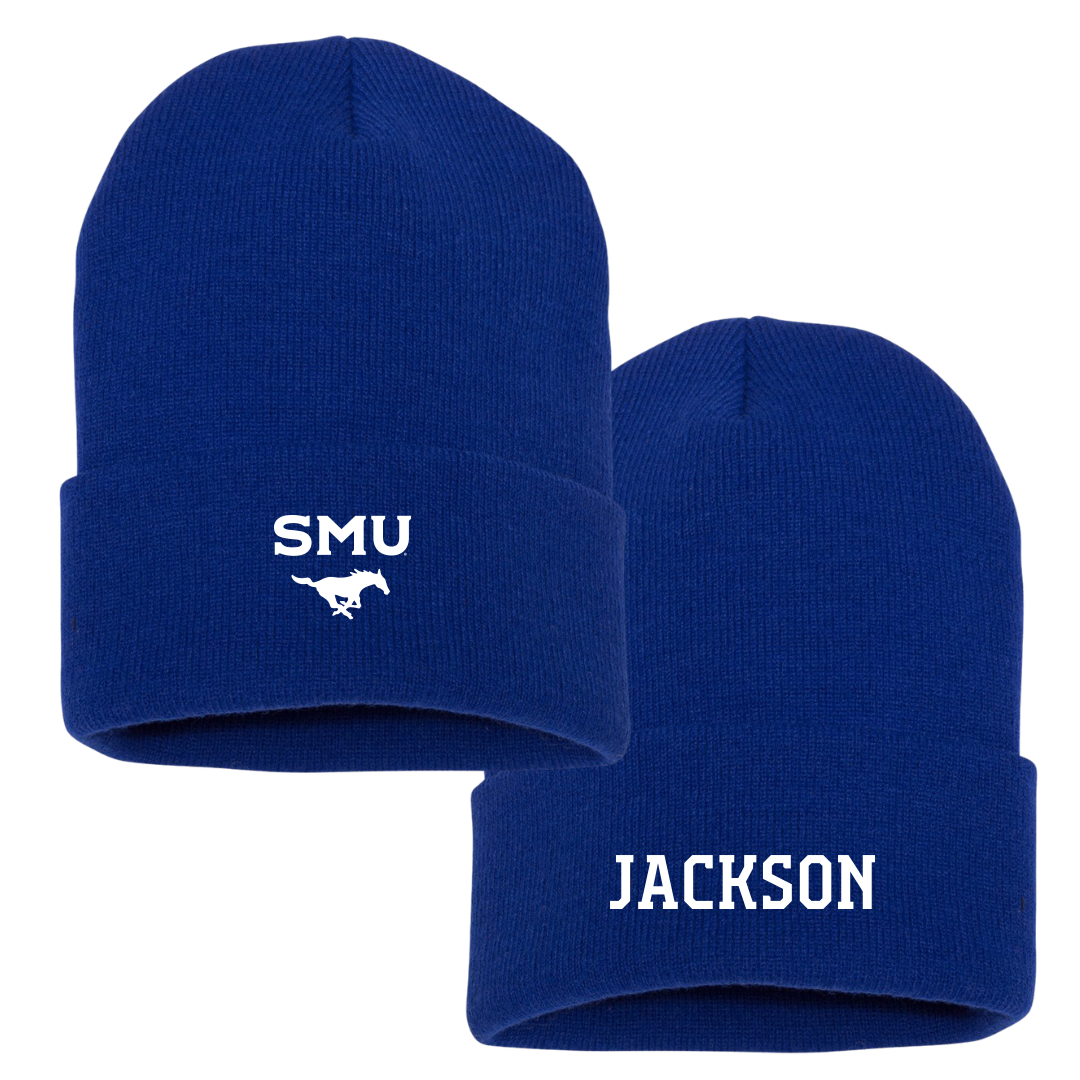 Southern Methodist University TF and XC Blue Beanie - Maykayla Jackson