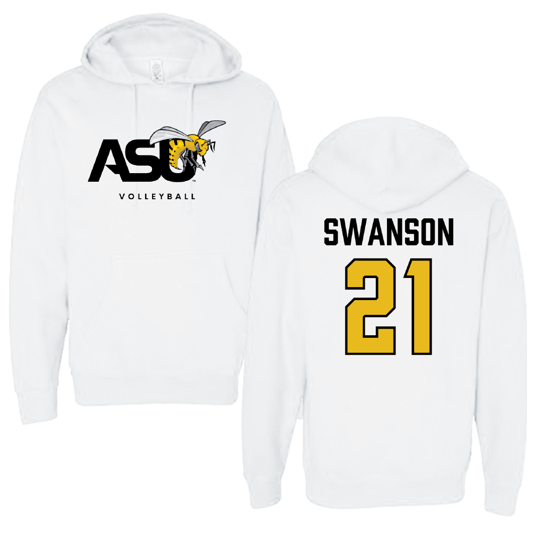 Alabama State University Volleyball (W) White ASU Hoodie - #21 Breanna Swanson