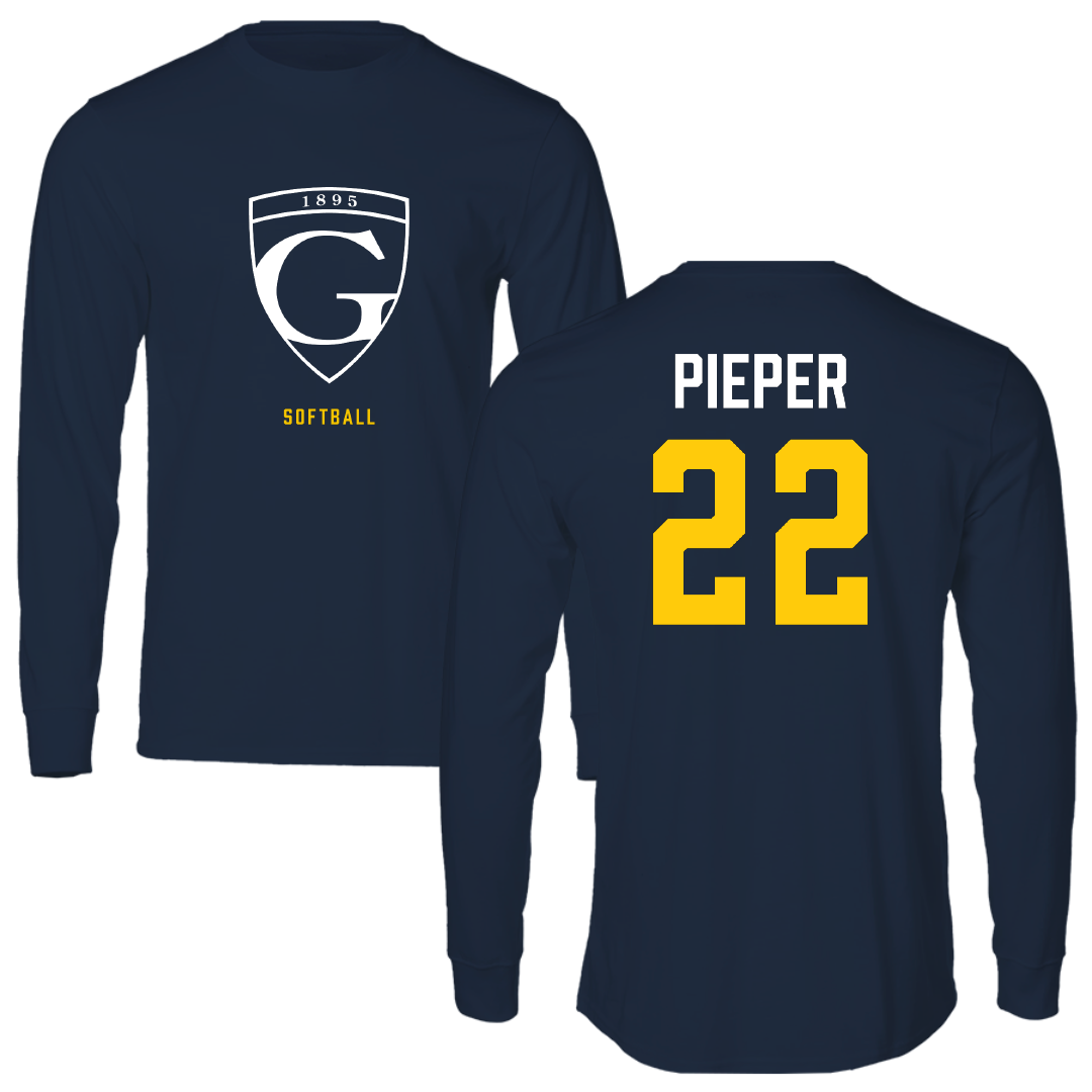 Graceland University Softball Navy Performance Long Sleeve - #22 Paige Pieper