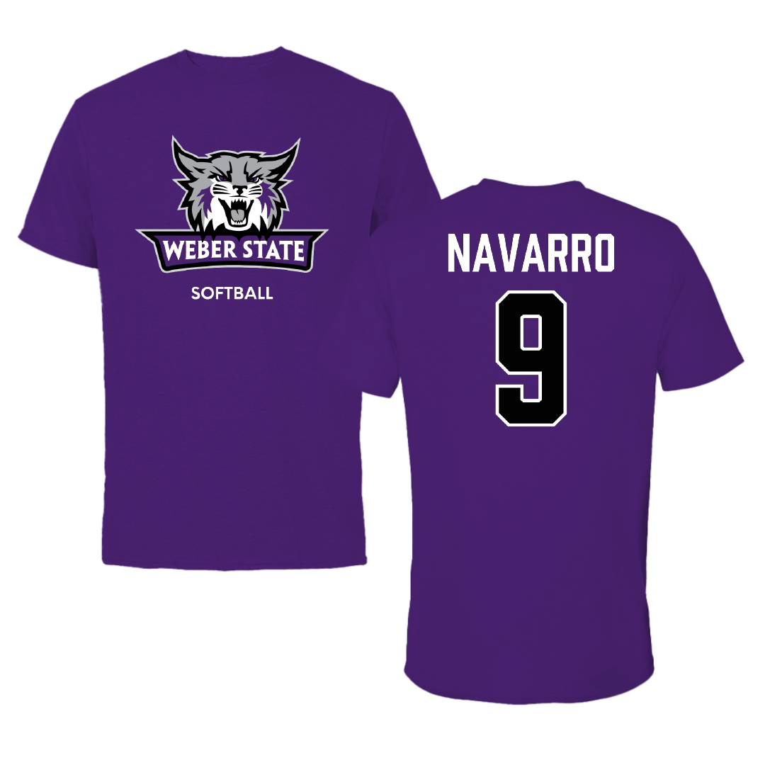 Weber State University Softball Purple Performance Tee - #9 Raina Navarro