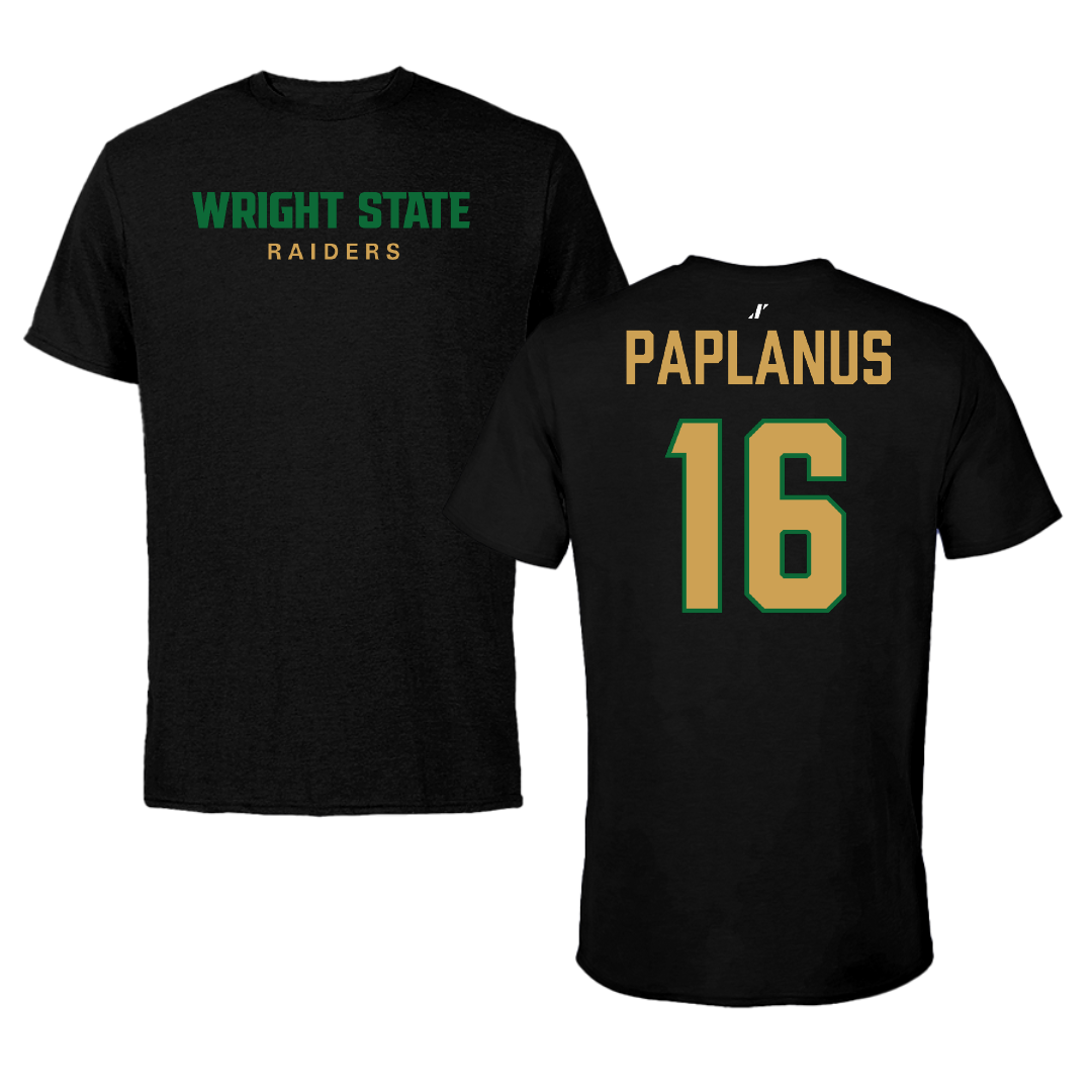 Wright State University Baseball Black Performance Tee - #16 Malachi Paplanus