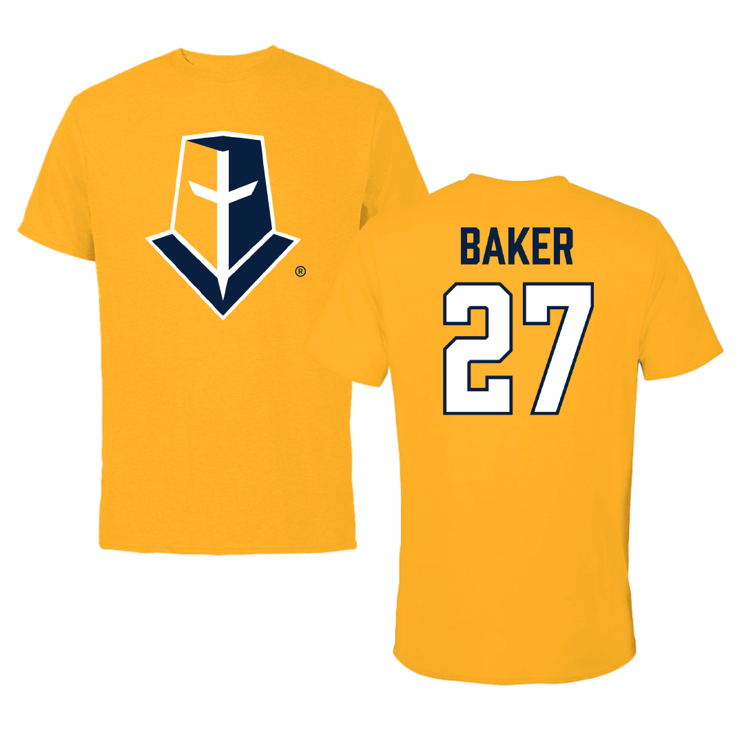 Mount Marty University Soccer Gold Tee - #27 Nolan Baker