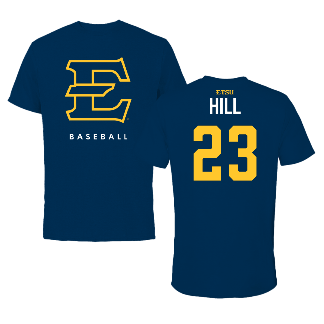 East Tennessee State University Baseball Navy Performance Tee - #23 Andrew Hill