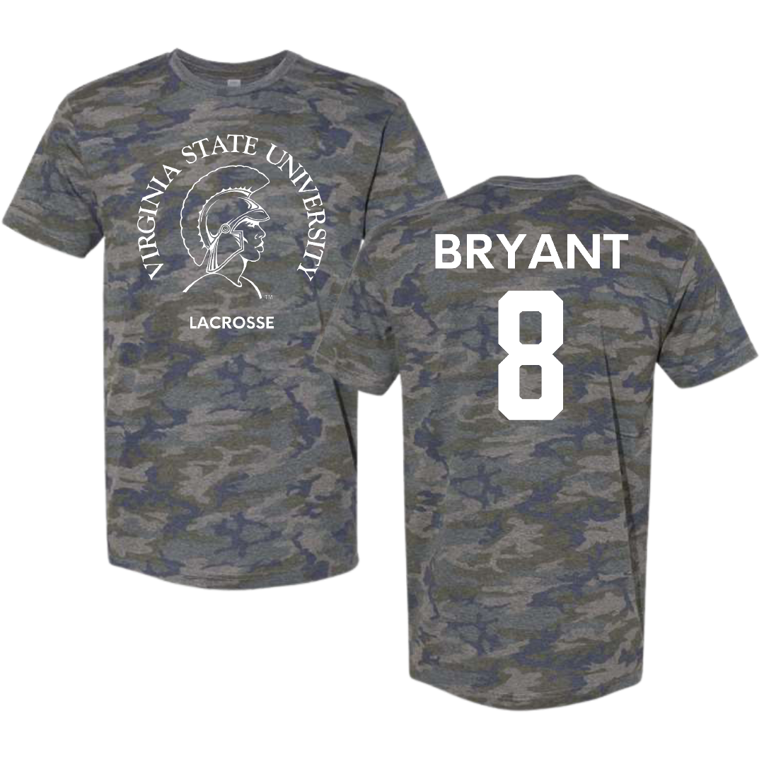 Virginia State University Lacrosse (M) Vintage Camo Tee - #8 Elijah Bryant