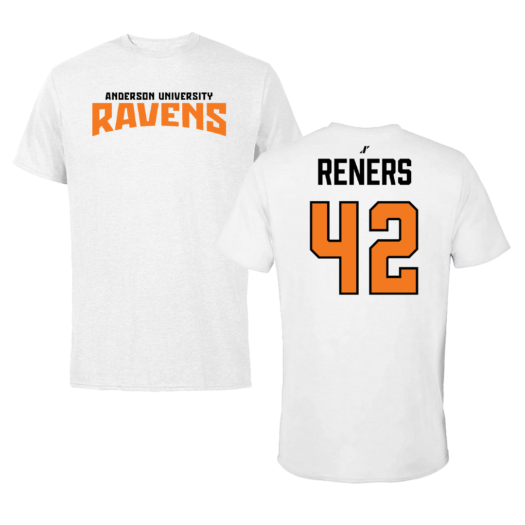 Anderson University (Indiana) Football White Classic Performance Tee - #42 Gavin Reners