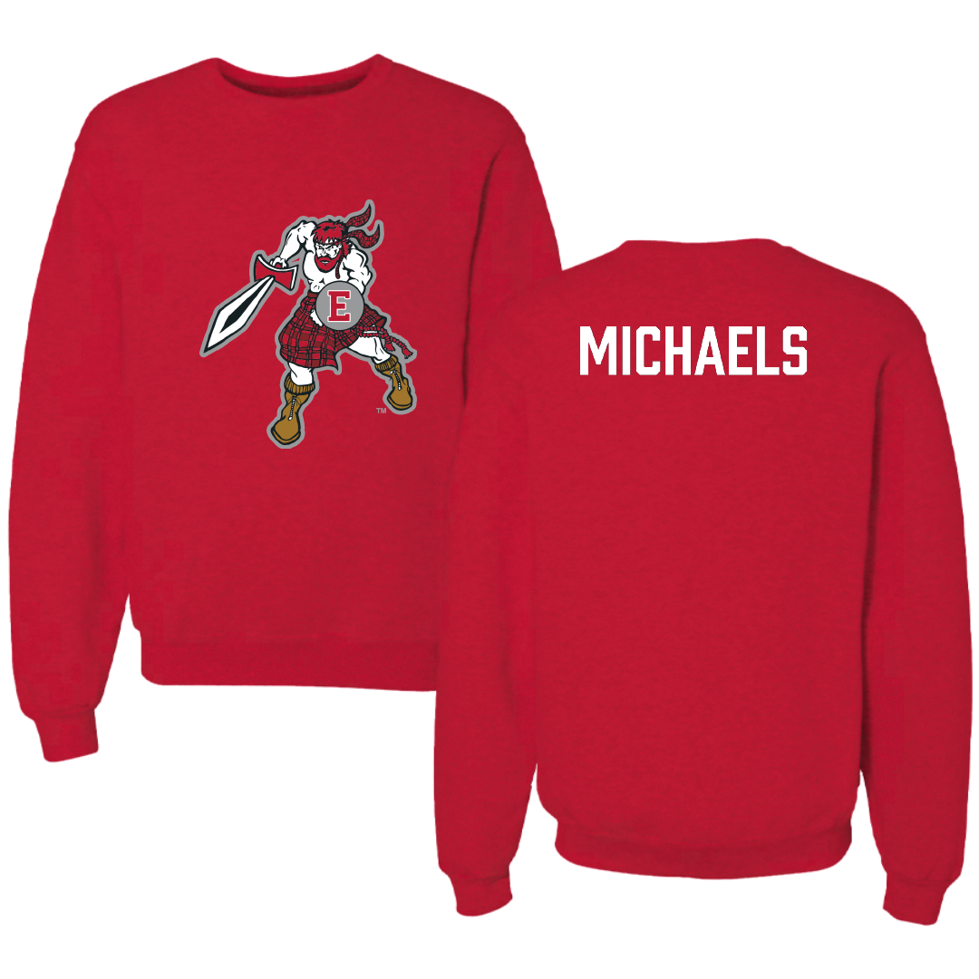 PennWest Edinboro Wrestling Red Crewneck - Ryan Michaels