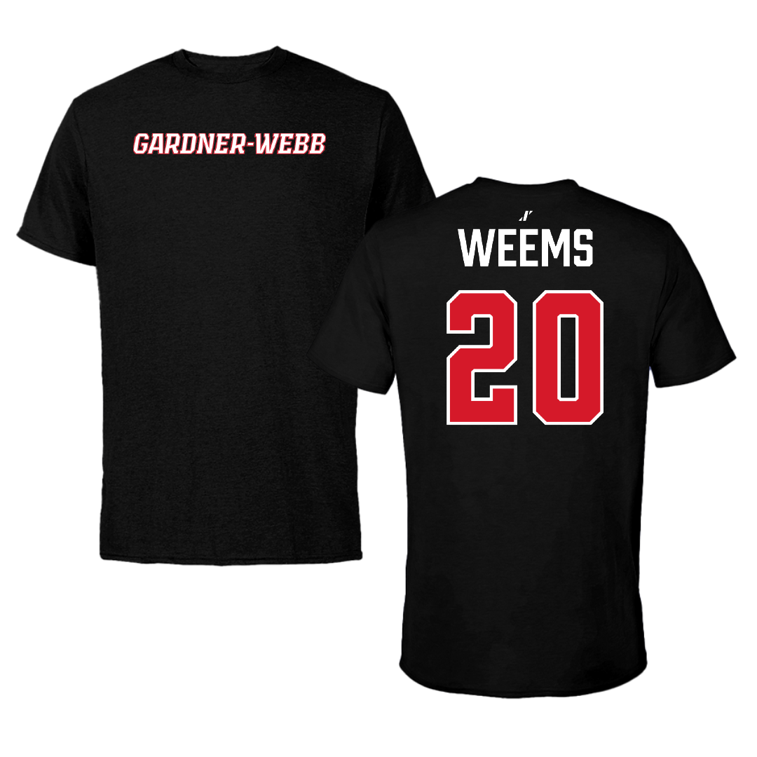 Gardner-Webb University Football Black Tee - #20 Trey Weems