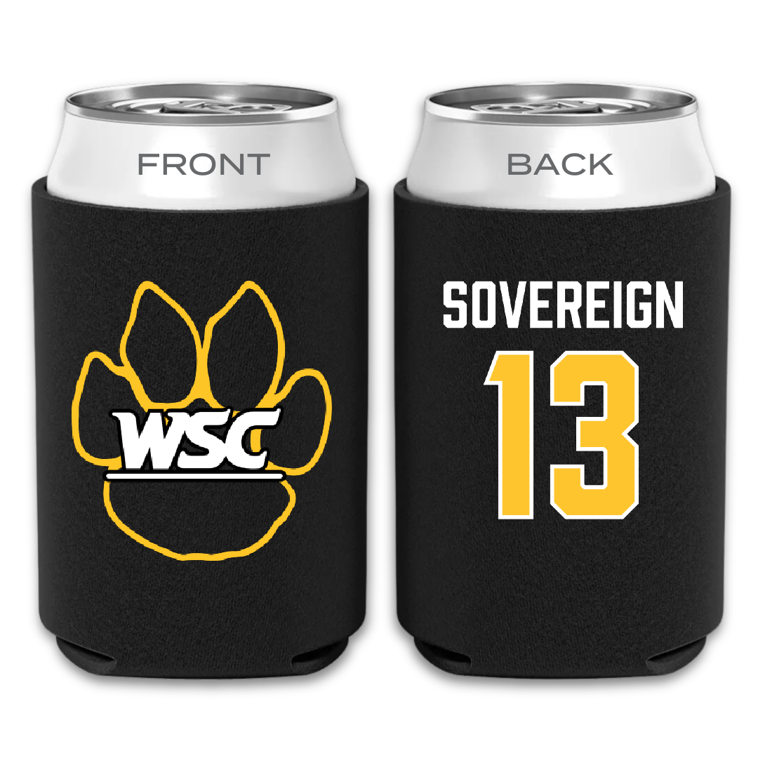 Wayne State College (Nebraska) Rugby (W) Black Can Cooler - #13 Genevieve Sovereign