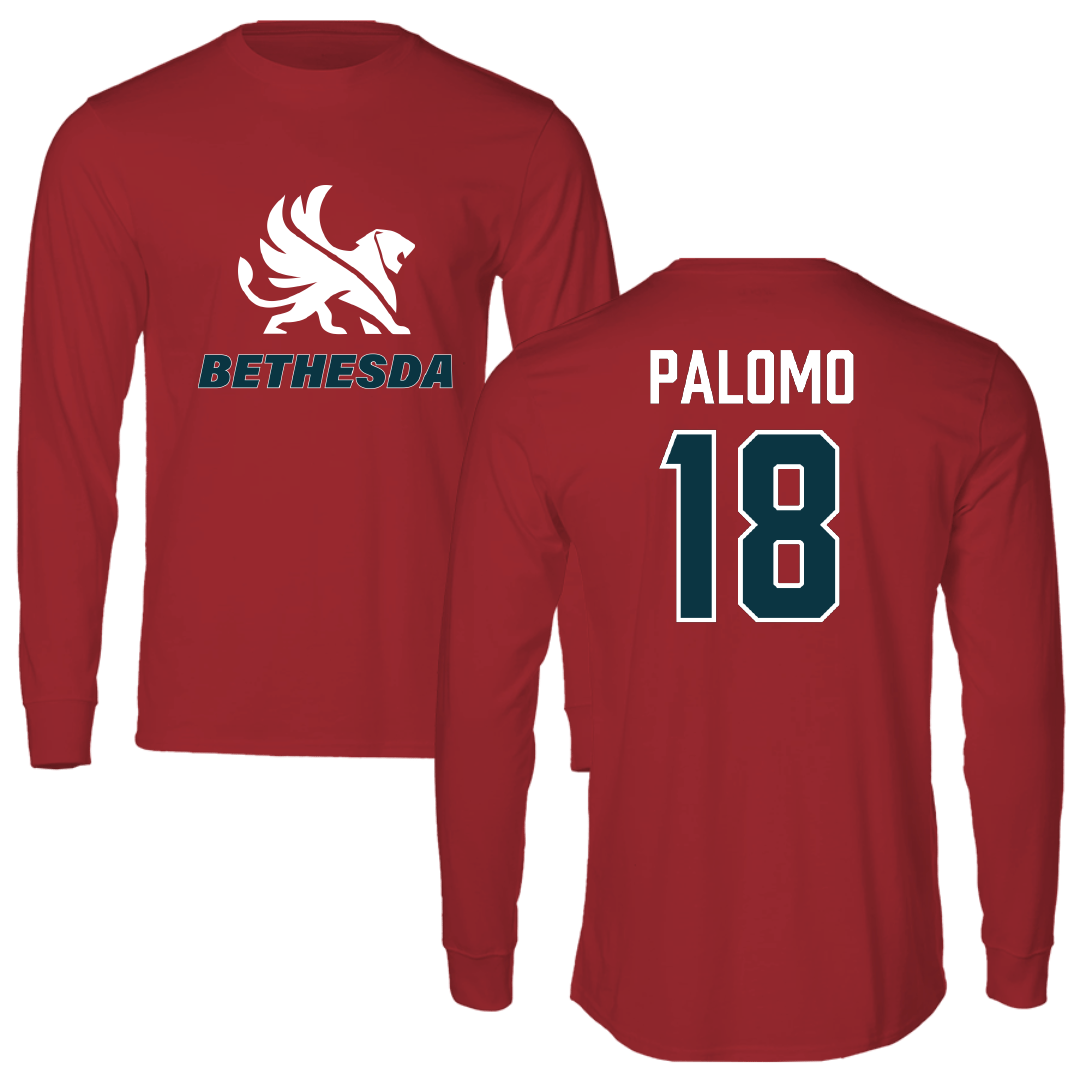 Bethesda University Baseball Canvas Red Long Sleeve - #18 Cameron Palomo